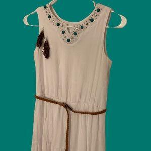 White Linen Look Dress